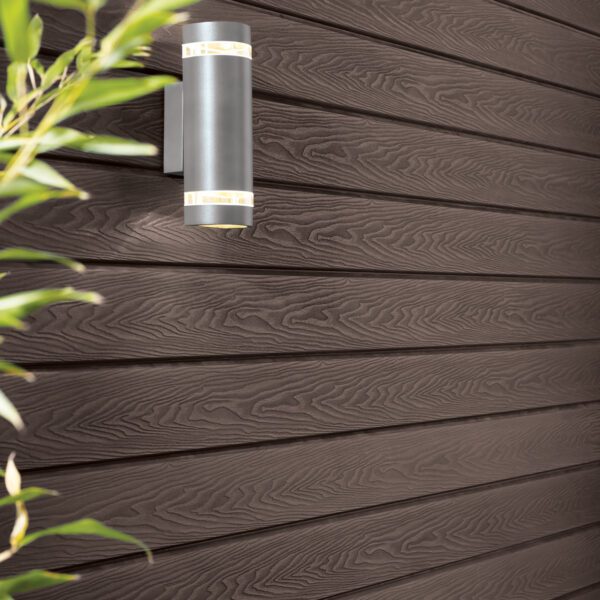 Dark Brown Clad Exterior Wall with Light