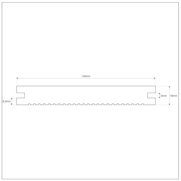 Solid core decking technical drawing