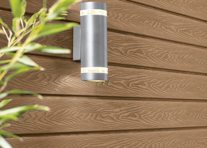 Teak composite cladding from Husqui perfect for garden rooms