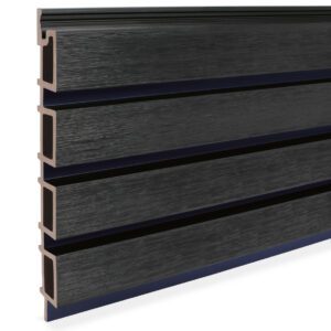 Husqui® Eden Blue / Black Composite Slatted Wall Cladding 219mmx26mmx2400mm